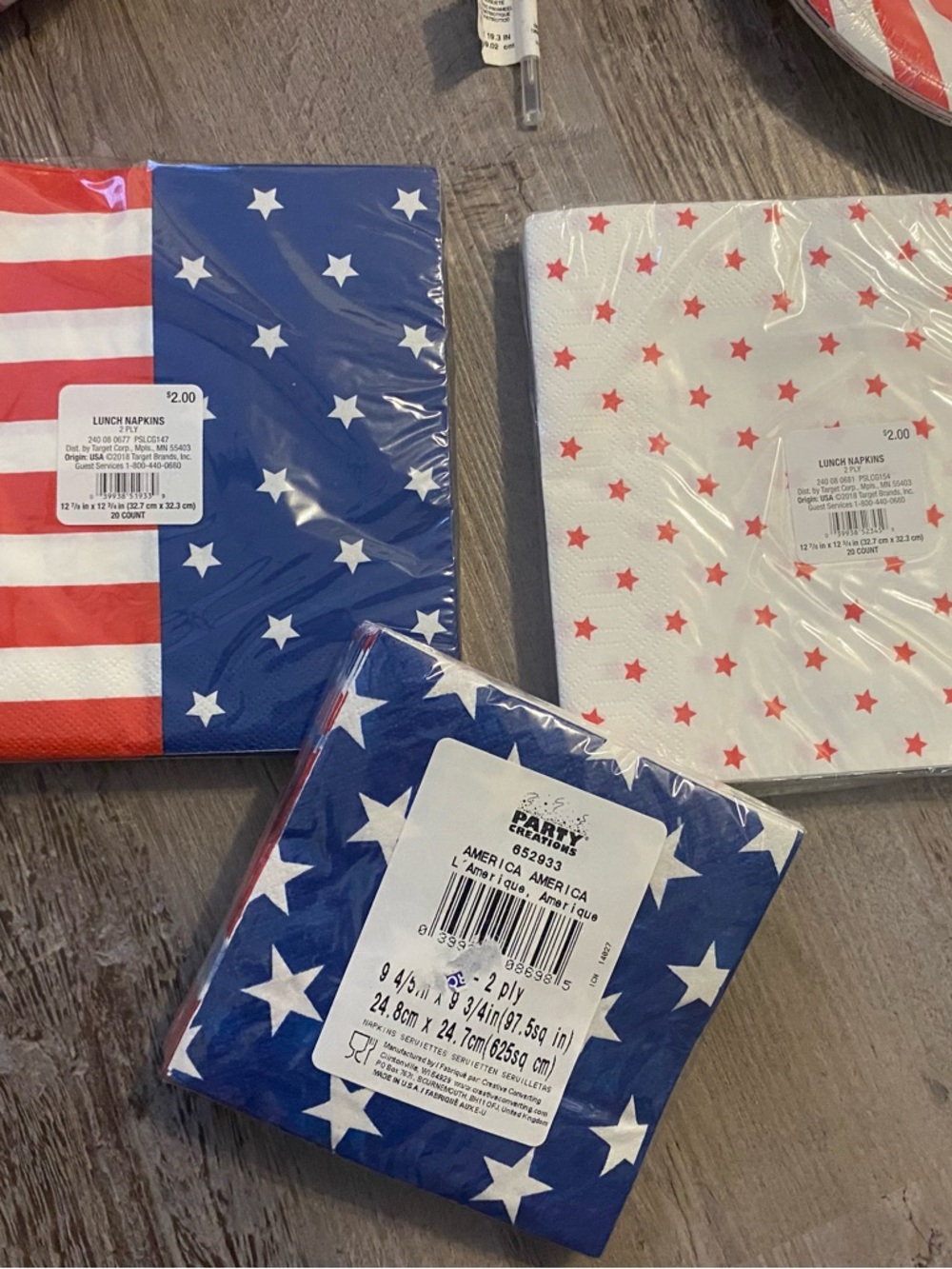 4th Of July Patriotic Picnic Lot Decor Plates, Napkins, Cutlery, Tin Basket, - Picture 7 of 10